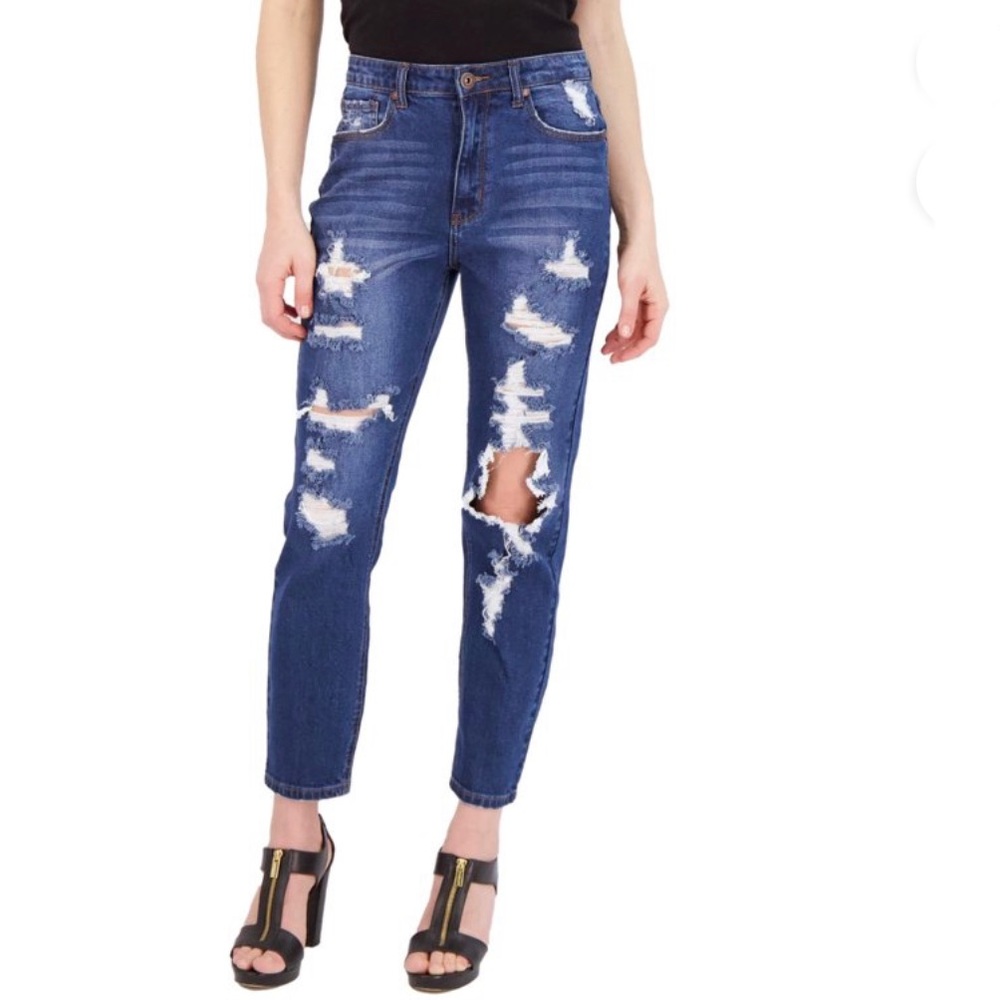 Zanadi Skinny Jeans Cross Backpocket Distressed Size 3